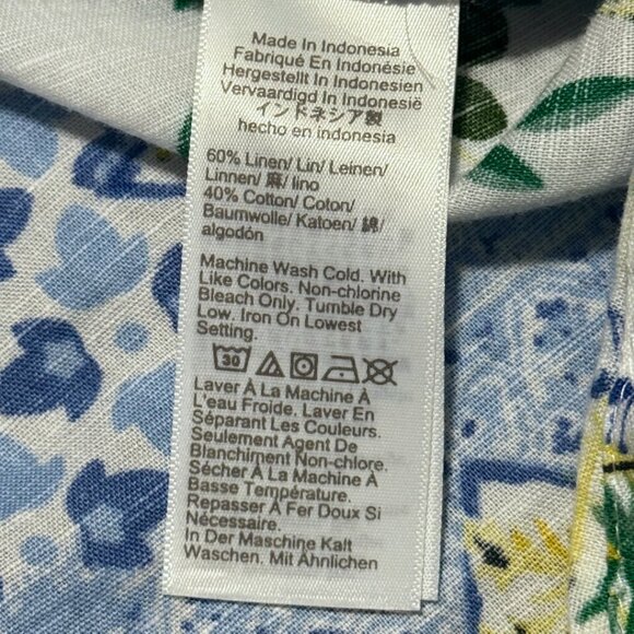 J.Crew “La Dolce Vita” Lemon Print Long Sleeve Linen Button Up Shirt – Size M - Picture 11 of 11